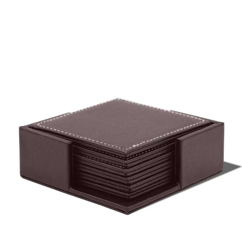 Leather Desk Pad - 6 개/대 비즈니스 가죽 컵 받침